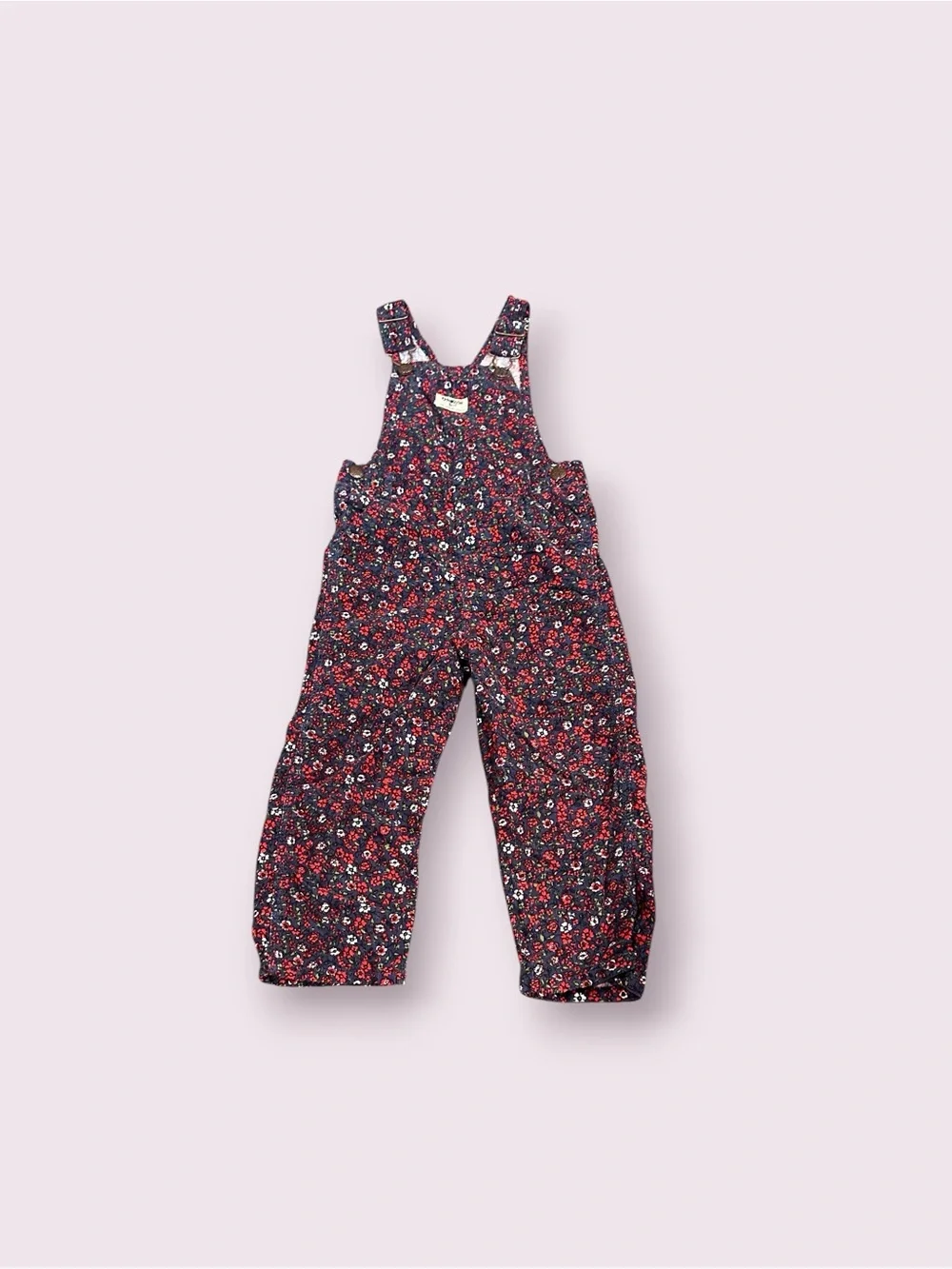Toddler OshKosh B'Gosh Floral Print Corduroy Overalls Size 3T